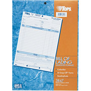 Tops Snap-Off  Bill Of Lading Form, 8-1/2" x 11", 4 Part