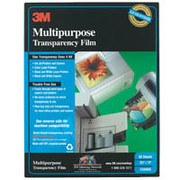 Transparency Film for Inkjet & Laser Printers and Copiers by 3M, CG6000, 50/Pack