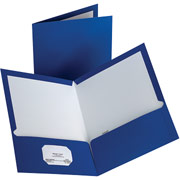 Twin-Pocket Laminated Portfolios,  Blue, 10/Pack