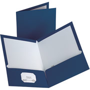 Twin-Pocket Laminated Portfolios, Dark Blue, 10/Pack