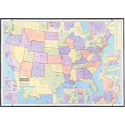 U.S. Business & Marketing Map, Cities of 5,000 Or More, 50" x 38"