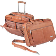 U.S. Luggage  Full-Grain Leather Rolling Computer Case