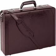 U.S. Luggage Leather Expandable Computer Attache, Burgundy