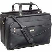 U.S. Luggage Leather-Look Triple-Gusset Portfolio