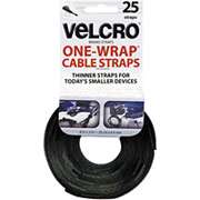 VELCRO Brand ONE-WRAP Straps, Black, 25/Pack