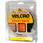 VELCRO Brand STICKY BACK Coins, 5/8", Black, 75/Pk