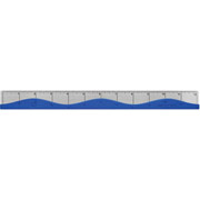 Westcott 12" Stainless Steel Wave Ruler, Blue