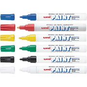 uni Paint Markers, Assorted, 6/Pack