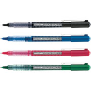 uni-ball Vision Exact Rollerball Pens, Fine Point, Assorted, 4/Pack