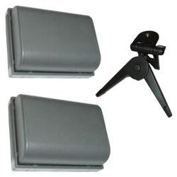 HQRP 2 Pack Eq. NB-2LH Battery for Canon VIXIA HG10, HV20, HV30; Elura 40mc, 50, 60, 70, 80, 90 + Tripod