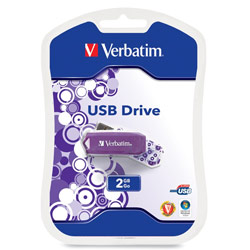 VERBATIM CORPORATION 2GB USB Swivel Drive - Purple