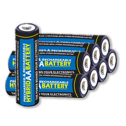 Accessory Power 8 AA Ni-MH Extended Life Rechargeable Batteries w/ Latest Hybrid Technology- Ready to Use Right out