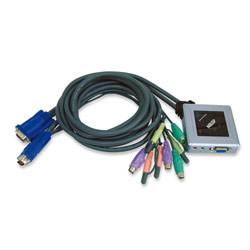 ATEN Aten CS62B 2-Port KVM Switch - 2 x 1 - 4 x mini-DIN (PS/2) Keyboard/Mouse, 2 x HD-15 Monitor