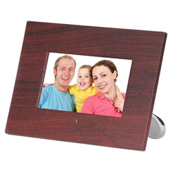 Axion Axn-9702BR 7 Widescreen LCD Digital Picture Frame With Clock, Calendar And Mp3 Player (Brown)