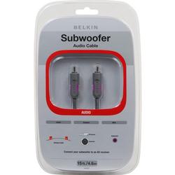 Belkin Blue Series Subwoofer Audio Cable - 1 x RCA - 1 x RCA - 25ft - Black