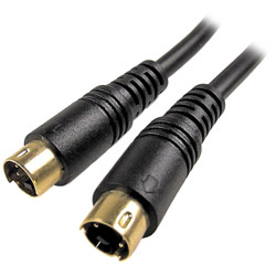 CABLES UNLIMITED Cables Unlimited 100ft S-Video SVHS Male to Male 4Pin Cable - 1 x mini-DIN S-Video - 1 x mini-DIN S-Video - 100ft - Black