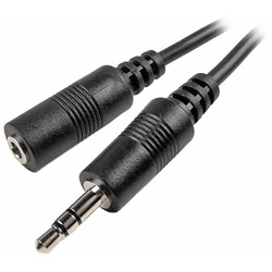 CABLES UNLIMITED Cables Unlimited 25ft 3.5mm Male to Female Stereo Cable - 1 x Mini-phone Stereo - 1 x Mini-phone Stereo - 25ft - Black