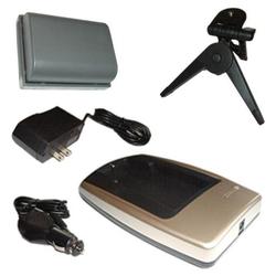 HQRP Canon NB-2LH,BP-2L12 Compatible Li-Ion Battery + Charger Set- desktop AND vehicle/car charge +Tripod