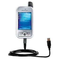 Gomadic Classic Straight USB Cable for the HTC 6700Q Qwest with Power Hot Sync and Charge capabilities - Gom
