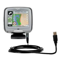 Gomadic Classic Straight USB Cable for the Mio Technology DigiWalker C210 with Power Hot Sync and Charge cap