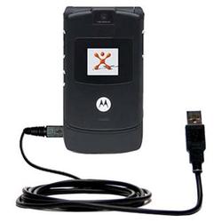 Gomadic Classic Straight USB Cable for the Motorola RAZR V3 with Power Hot Sync and Charge capabilities - Go