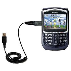 Gomadic Coiled USB Cable for the Blackberry 8700g with Power Hot Sync and Charge capabilities - Bran