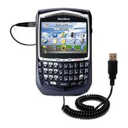 Gomadic Coiled USB Cable for the Blackberry 8703e with Power Hot Sync and Charge capabilities - Bran