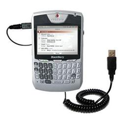 Gomadic Coiled USB Cable for the Blackberry 8707v with Power Hot Sync and Charge capabilities - Bran
