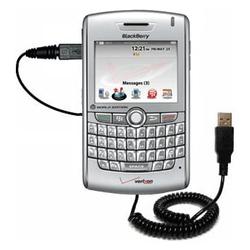 Gomadic Coiled USB Cable for the Blackberry 8830 with Power Hot Sync and Charge capabilities - Brand