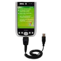 Gomadic Coiled USB Cable for the Dell Axim X50v with Power Hot Sync and Charge capabilities - Brand