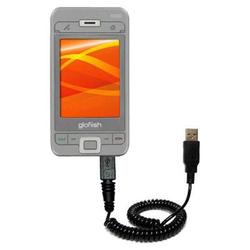 Gomadic Coiled USB Cable for the Eten Goldfiish X500 with Power Hot Sync and Charge capabilities - B