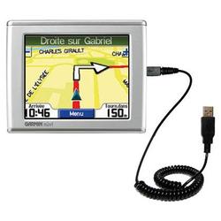 Gomadic Coiled USB Cable for the Garmin Nuvi 300 with Power Hot Sync and Charge capabilities - Brand