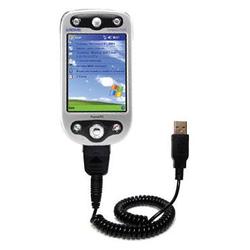 Gomadic Coiled USB Cable for the Krome Navigator F1 with Power Hot Sync and Charge capabilities - Br