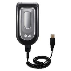 Gomadic Coiled USB Cable for the LG 3450 with Power Hot Sync and Charge capabilities - Brand w/ TipE