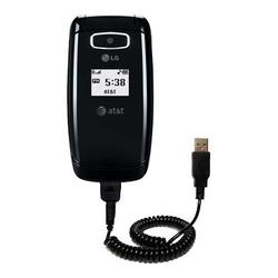 Gomadic Coiled USB Cable for the LG CE110 with Power Hot Sync and Charge capabilities - Brand w/ Tip