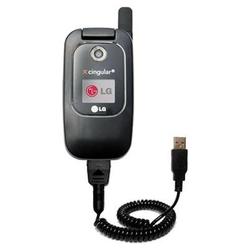 Gomadic Coiled USB Cable for the LG CU400 with Power Hot Sync and Charge capabilities - Brand w/ Tip