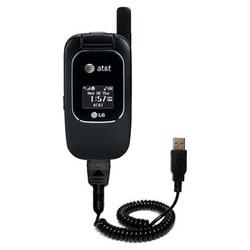 Gomadic Coiled USB Cable for the LG CU405 with Power Hot Sync and Charge capabilities - Brand w/ Tip
