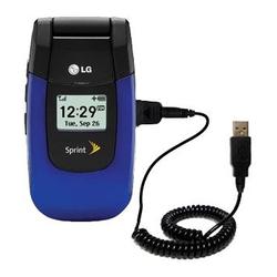 Gomadic Coiled USB Cable for the LG LX-150 with Power Hot Sync and Charge capabilities - Brand w/ Ti