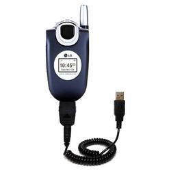 Gomadic Coiled USB Cable for the LG UX4750 with Power Hot Sync and Charge capabilities - Brand w/ Ti