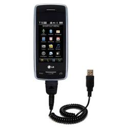 Gomadic Coiled USB Cable for the LG VX10000 with Power Hot Sync and Charge capabilities - Brand w/ T