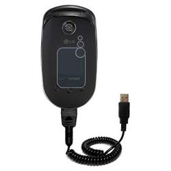 Gomadic Coiled USB Cable for the LG VX5400 with Power Hot Sync and Charge capabilities - Brand w/ Ti