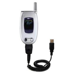 Gomadic Coiled USB Cable for the LG VX6000 with Power Hot Sync and Charge capabilities - Brand w/ Ti