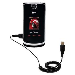 Gomadic Coiled USB Cable for the LG VX8600 with Power Hot Sync and Charge capabilities - Brand w/ Ti