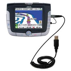 Gomadic Coiled USB Cable for the Magellan Roadmate 3050T with Power Hot Sync and Charge capabilities - Gomad