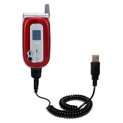 Gomadic Coiled USB Cable for the Mio Technology 8390 with Power Hot Sync and Charge capabilities - B