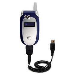 Gomadic Coiled USB Cable for the Motorola V555 with Power Hot Sync and Charge capabilities - Brand w