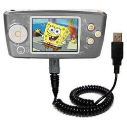 Gomadic Coiled USB Cable for the Nickelodean Spongebob Squarepants Multimedia Player with Power Hot Sync and
