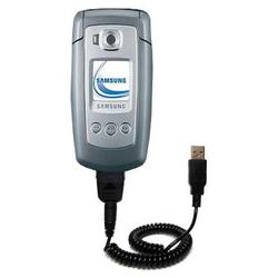 Gomadic Coiled USB Cable for the Samsung SGH-E770 with Power Hot Sync and Charge capabilities - Bran