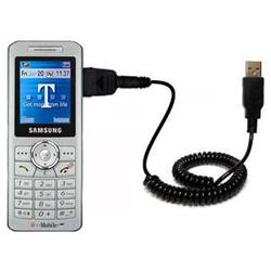 Gomadic Coiled USB Cable for the Samsung SGH-T509 with Power Hot Sync and Charge capabilities - Bran