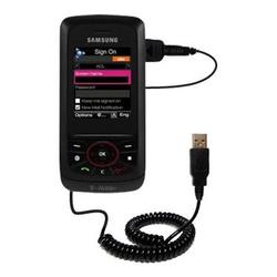 Gomadic Coiled USB Cable for the Samsung SGH-T729 with Power Hot Sync and Charge capabilities - Bran (SCC-1690-76)